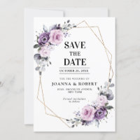 Shades of Dusty Purple Blooms Geometric Wedding Sa