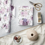 Shades of Dusty Purple Blooms Moody Floral Wedding Wrapping Paper<br><div class="desc">Elegant and modern floral midsummer wedding wrapping paper features a bouquet of watercolor roses peonies in shades of purple plum, dusty rose, dusty pink , mauve, sage with lush green botanical leaves and eucalyptus. Please find more matching designs and variations from my "blissweddingpaperie" store. And feel free to contact me...</div>
