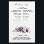 Shades of Dusty Purple Blooms  Wedding Program<br><div class="desc">Elegant and modern floral midsummer wedding program features a bouquet of watercolor roses peonies in shades of purple plum, dusty rose, dusty pink , mauve, sage with lush green botanical leaves and eucalyptus. Please find more matching designs and variations from my "blissweddingpaperie" store. And feel free to contact me for...</div>