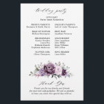 Shades of Dusty Purple Blooms  Wedding Program<br><div class="desc">Elegant and modern floral midsummer wedding program features a bouquet of watercolor roses peonies in shades of purple plum, dusty rose, dusty pink , mauve, sage with lush green botanical leaves and eucalyptus. Please find more matching designs and variations from my "blissweddingpaperie" store. And feel free to contact me for...</div>