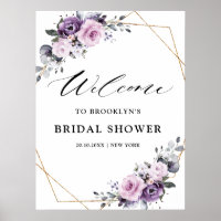 Shades of Dusty Purple Bridal Shower Welcome