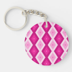 Shades of fuchsia diamond pattern key ring