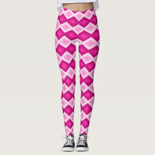 Shades of fuchsia diamond pattern leggings