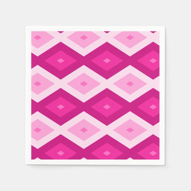 Shades of fuchsia diamond pattern napkin (Front)