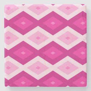 Shades of fuchsia diamond pattern stone coaster