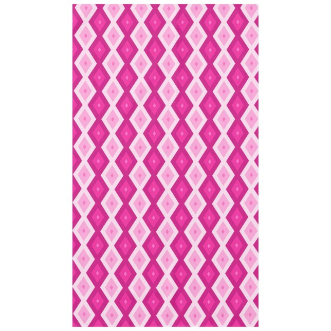 Shades of fuchsia diamond pattern tablecloth (Front)
