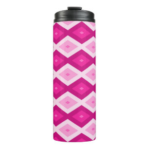 Shades of fuchsia diamond pattern thermal tumbler