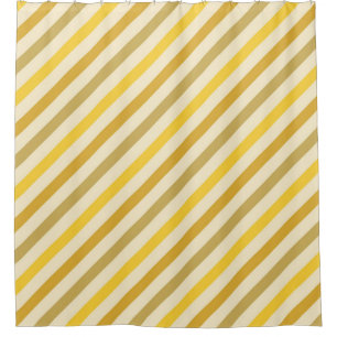 Shades of Gold Diagonal Stripe Modern Shower Curtain