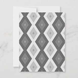 Shades of gray diamond pattern RSVP card
