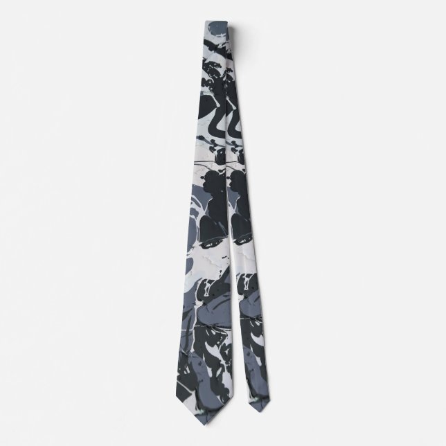 Shades of Gray monochrome modern abstract Tie (Front)