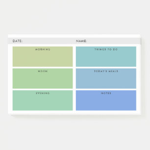 Shades of Green & Blue Daily Organiser Post-it Notes