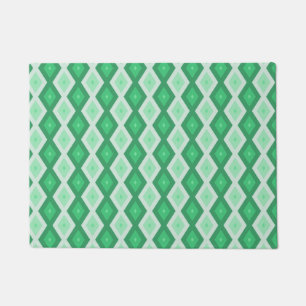 Shades of green diamond pattern doormat