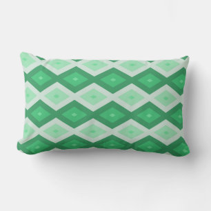 Shades of green diamond pattern lumbar cushion