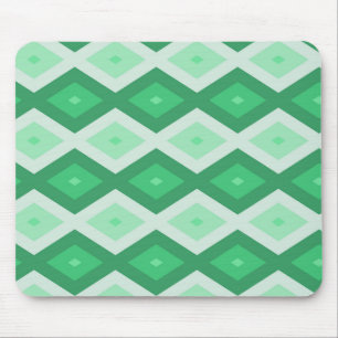 Shades of green diamond pattern mouse mat