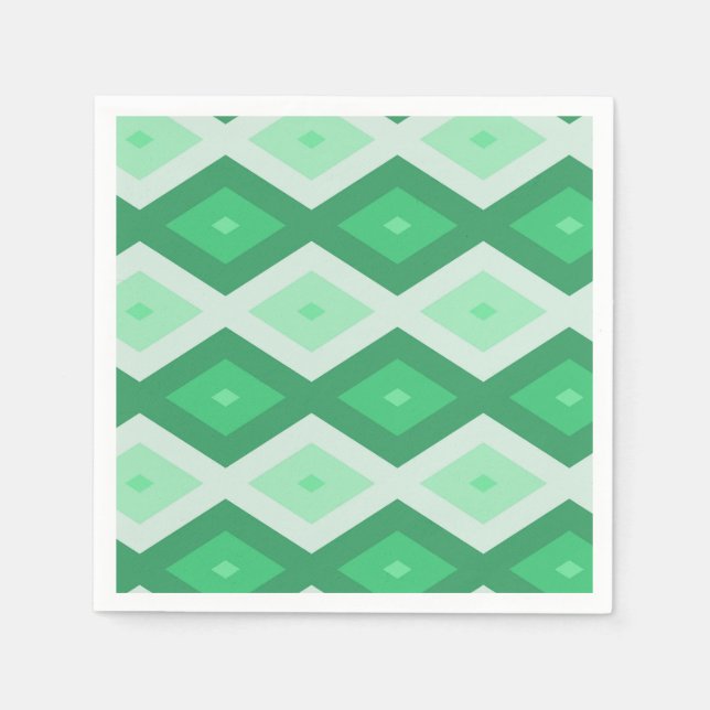 Shades of green diamond pattern napkin (Front)