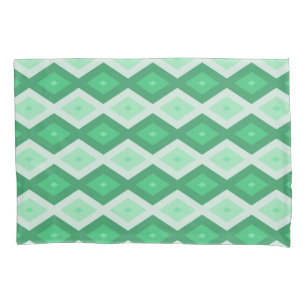 Shades of green diamond pattern pillowcase