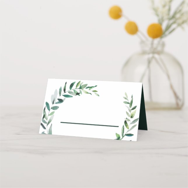 Shades of Green - Folded Seating Place Card (Front)