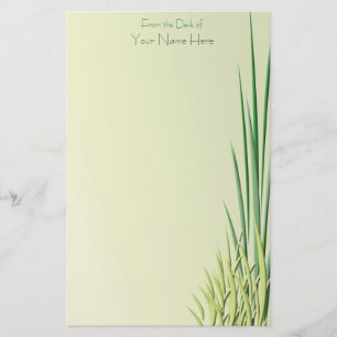 Shades of Green Grass Border Stationery