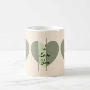 Shades of Green Heart Coffee Mug