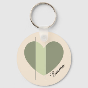 Shades of Green Heart Key Ring
