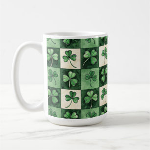 SHADES OF GREEN IRISH CELTIC SHAMROCKS  COFFEE MUG
