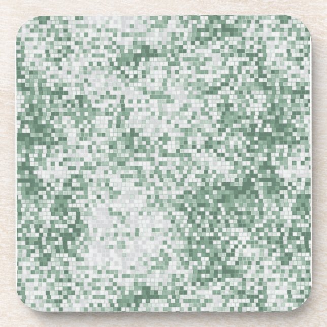 Shades of Green Micro Squares Coaster (Front)