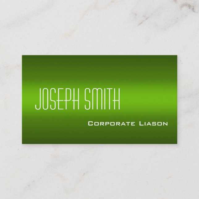 Shades of Green Modern Standard Business Cards (Front)