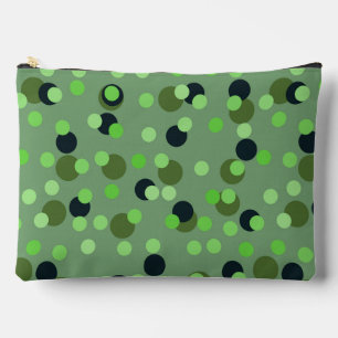 shades of green polka dots accessory pouch