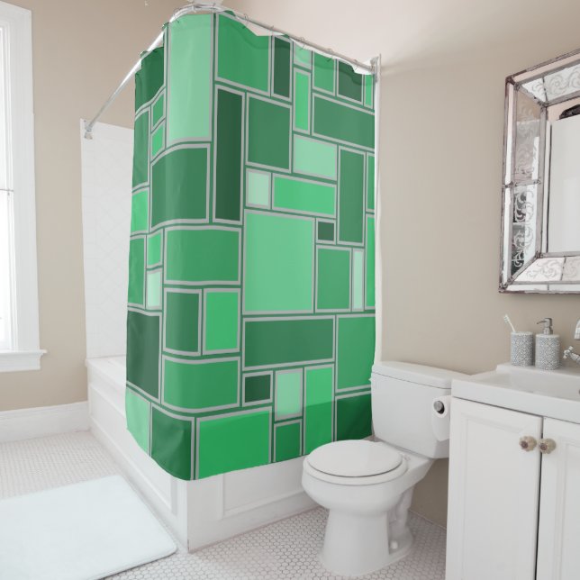 Shades of Green  Shower Curtain (In Situ)