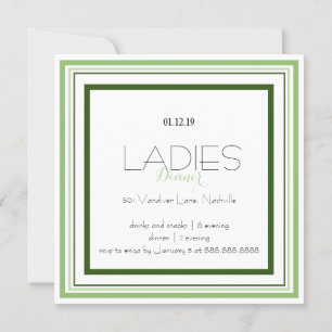 Shades of Green Square Invitation