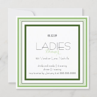 Shades of Green Square Invitation