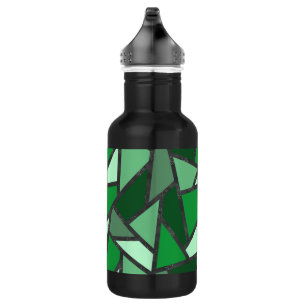Shades of green stained glass pattern 532 ml water bottle