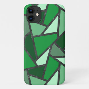 Shades of green stained glass pattern iPhone 11 case