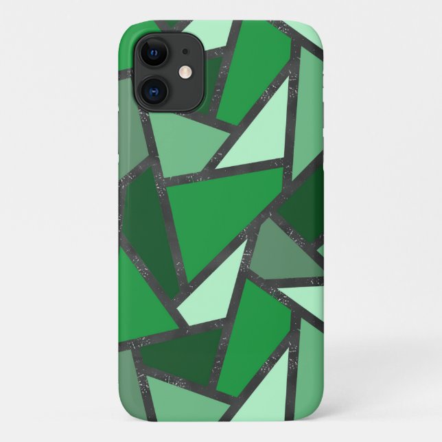Shades of green stained glass pattern Case-Mate iPhone case (Back)