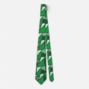 Shades of green stained glass pattern tie