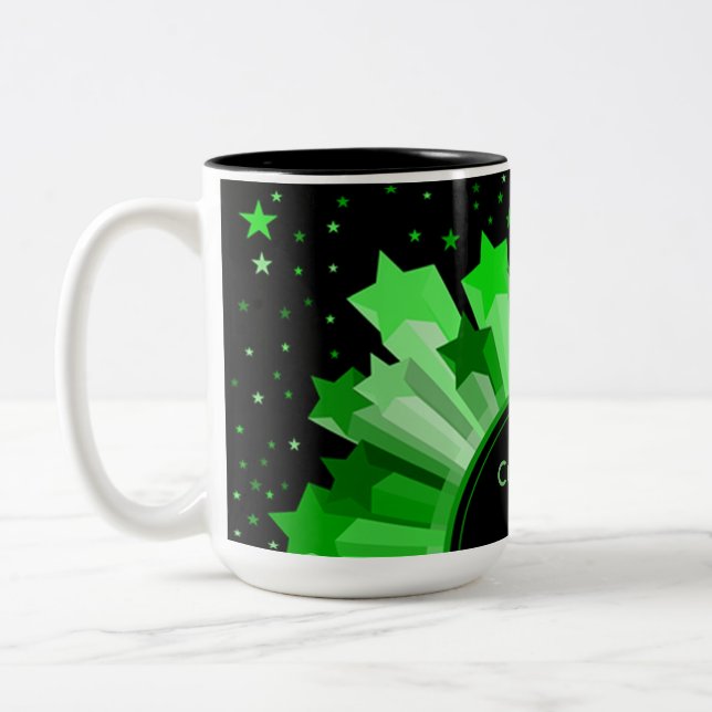 Shades Of Green Starburst Mug (Left)
