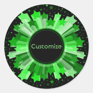 Shades Of Green Starburst Stickers