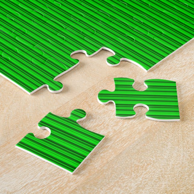 Shades of Green Stripes Jigsaw Puzzle (Side)
