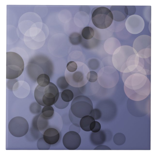 Shades of Grey Bokeh Circle Tile (Front)