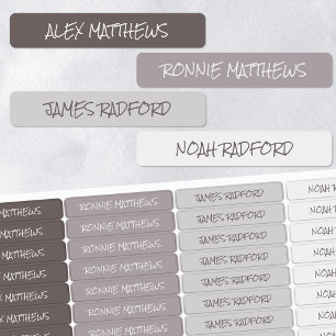 Shades of Grey Colour Coded Penned Name Waterproof