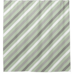 Shades of Grey Diagonal Stripe Modern Shower Curtain