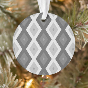 Shades of grey diamond pattern ornament