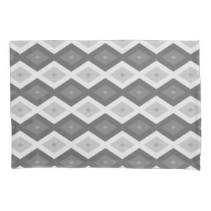 Shades of grey diamond pattern pillowcase