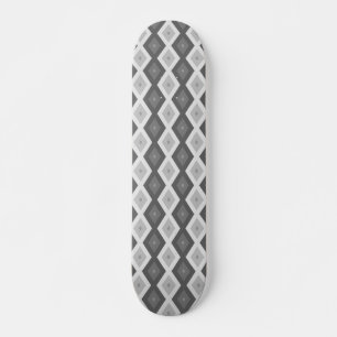 Shades of grey diamond pattern skateboard