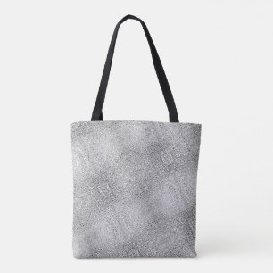 Shades of Grey Digital Textured Glitter Look Tote Bag