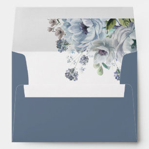 Shades of Grey Dusty Blue Winter Rustic Wedding Envelope