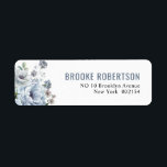 Shades of Grey Dusty Blue Winter Rustic Wedding La<br><div class="desc">Elegant floral winter wedding address label features elegant grey and icy blue watercolor flower bouquet frosty-hued greenery. Please contact me for any help in customisation or if you need any other product with this design.</div>