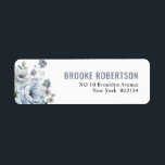 Shades of Grey Dusty Blue Winter Rustic Wedding La<br><div class="desc">Elegant floral winter wedding address label features elegant grey and icy blue watercolor flower bouquet frosty-hued greenery. Please contact me for any help in customisation or if you need any other product with this design.</div>
