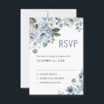Shades of Grey Dusty Blue Winter Rustic Wedding RS RSVP Card<br><div class="desc">Elegant floral winter wedding RSVP card features elegant grey and icy blue watercolor flower bouquet frosty-hued greenery. Please contact me for any help in customisation or if you need any other product with this design.</div>