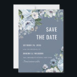 Shades of Grey Dusty Blue Winter Rustic Wedding Sa Save The Date<br><div class="desc">Elegant floral winter wedding save the date card features elegant grey and icy blue watercolor flower bouquet frosty-hued greenery. Please contact me for any help in customisation or if you need any other product with this design.</div>